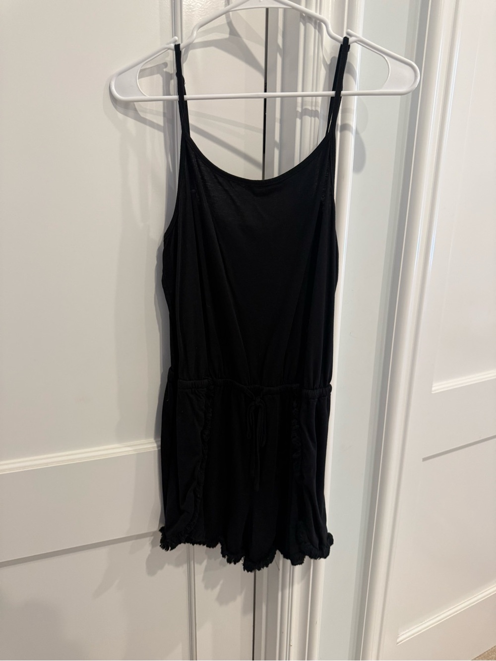 Lulu's Black Spaghetti-Strap Romper Dress